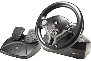 Subsonic - Volant Superdrive SV250 - Volant de course Switch 2 / Switch, PS4, Xbox Series X/S, Xbox One et PC. Rotation à 180°, avec pédales et palettes au volant - Noir
