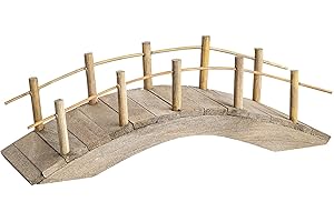 MaMeMi Puente de madera, plano [aproximadamente 13 cm de largo, hecho a mano] Accesorios para belenes, suministros para belenes/accesorios para belenes navideños y paisajes de belenes & modelismo