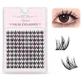 MAYCREATE 100 PCS Natural C-Curl Manga Eyelash Clusters for DIY Application | Wispy Manga Look, Spiked Cluster Design, DIY Ap