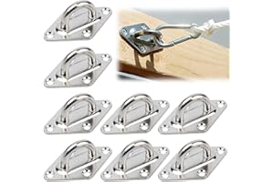 FLOTRUTE 8 Pièces Anneau d'arrimage, Crochet Camion Arrimage, Crochet d'arrimage en Acier Inoxydable Robustes,Utilisé pour Fixer des Charges dans Remorques, Camions, Bateaux,Voitures,Kayaks (M5)