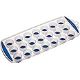 Colourworks Ice Cube Tray with Silicone Base, 21 Pop Out Ice Cubes, 11.9 x 29.9 x 2.5cm, Blue