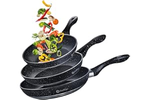 ‎SCHEFFLER Scheffler Pfannenset, Pfanne 20/24/28 cm,Bratpfanne,Pfannen,beschichtete Pfanne Induktion mit Antihaft-Beschichtung,geeignet für alle Herdarten