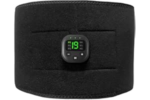 NCONCO EMS Muscle Stimulator, Abdominal Muscle Toning Trainer, Abs Trainer with 6 Modes& 19 Intensities, Portable Abdomen Belly Fitness Belt, USB Rechargeable for Abdomen, Arm, Leg Fitness Training