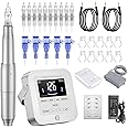 TATELF Permanent Make up Machine Kit with Professional Eyebrow Tattoo Device Digital Power Supply 15pcs Microblading Needle for Eyebrow Lips Eyeliner Microshading with Alloy Gift Box