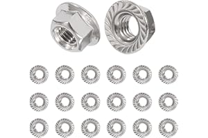 QIMEI-SHOP Dadi Flangiati M6 Esagonali in Acciaio Inox Autobloccanti con Flangia e Dentatura DIN 6923 - 20 Pezzi