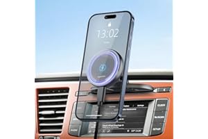 MAGJIEYX für Magsafe Autohalterung mit Ladefunktion, Handyhalterung Auto Ladegerät CD Schlitz 15W Schnellladen mit 3M Dashboard Klebepad Starke Magnetkraft für iPhone 16 15 14 13 12 Auto Zubehör Grau