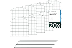 VERDOBA Premium Teichzaun Gartenzaun Komplettset - Zaun 20 Zaunelemente - Steckzaun für den Garten, Oberbogen Zaun Garten Set - Hundezaun, Gartenzaun Metall (20x Oberbogen, Anthrazit - RAL 7016)