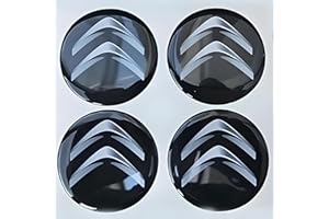 LLTSNT 4 Pièces Cache Moyeu pour Citroen 60mm, Cache Moyeux Autocollant Cache de Roue Centrale Auto Capuchons de Centre Voiture Badge