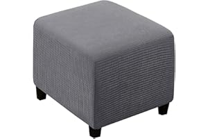 JORTUIO Ottomane Schonbezug Hockerbezug 40x40/50x50/60x60 Hocker Husse für Fußhocker Quadratisch, Stretch Bezug Ottomane Abdeckung Überzug Hocker Protector Waschbar Hockerabdeckung ( Color : #1 , Size : 40x40