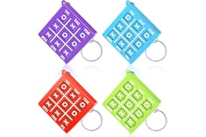 Otuuz Tic Tac Toe Keychain for Kids Ages 8-12 Party Favors Plastic Keyholders for Mini Backpack Clip Birthday Party for Boy Girl