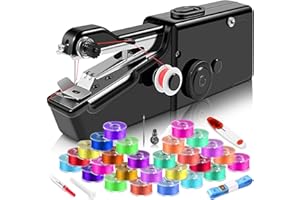 JOKOO Handheld Sewing Machine, Mini Sewing Machine with Sewing Accessories, Electric Sewing Machine, Stitch Tool for Fabric Quick Repairing for DIY, Clothes, Denim, Curtains, Leather