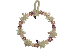 ÉN GRY & SIF Èn Gry & SIF Corona de Fieltro para Puerta, Flores y Flores, Corona Decorativa de Colores delicados, para Todo el año, Hecha a Mano, Corona de Primavera, 25 cm