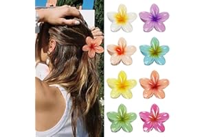 Kavya Lot de 8 Grandes Pinces à Cheveux Plastique Motif floral, Multicolore Pince Cheveux Fleur Antidérapantes Pince Fleur Cheveux Acrylique Élégantes Accessoires de Cheveux pour Femmes et Filles