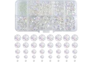 TOAOB THE ONE AND ONLY BABY TOAOB 1000 Pezzi Perline di Vetro di Cristallo Sfaccettato 2mm a 10 mm Trasparente Colore AB Perle Cristallo Ceco Rondella per Braccialetti Bigiotteria Gioielli Fai da Te Collane