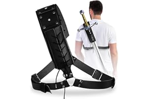 LEKEFETO Fourreau d'épée médiéval rétro, Porte-Grenouille, Porte-épée Katana, Ceinture d'épée en PU, pour reconstitutions, Cosplay et samouraï - Noir