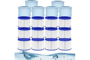 Luazuri Ersatz Filterkartuschen für Spa Filter,Whirlpool Filter for Inflatable Hot Tubs & Massage Pools Compatible with All RELXTIME, ALEKO, Wejoy, Aquaspa Hot Tub (12filters + 6 Filter Bags)