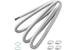 Erato Tubo di Scarico 300 cm 25 mm per Riscaldatore di Sosta Generatore Riscaldatore Diesel Riscaldatore Ausiliario Tubo Flessibile di Scarico in Acciaio Inossidabile con 4 Fascette per Riscaldamento