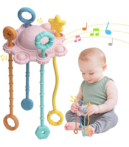 Jouet Bébé,Jouet pour Tout-Petits,Jeux de Corde à Tirer en Silicone,Girafe Jouet Motricité Fine Cadeaux pour Enfant Fille Garçon 1 2 3 Ans | Rakuten