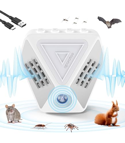 Répulsif Ultrasons Souris, Rats, Moustiques - Anti-Aboiement - Blanc - Branchement Prise - 2150 Pi²