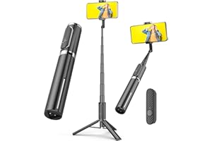 Colorlizard Bluetooth Selfie Stick Stativ, Aluminium Ausziehbare Selfie Sticks mit Kabelloser Fernbedienung, 270 °Drehbar Mini-Stativ für iPhone/Android Smartphone (grau)