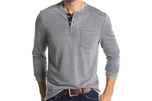 AUMELR Mens Long Sleeve T Shirt Cotton Henley Shirts Casual Fashion T Shirts