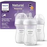 Philips Avent Biber&oacute;n Natural Response: 3 biberones para beb&eacute;s reci&eacute;n nacidos de 260 ml, sin BPA, a partir de 1 mes (modelo S
