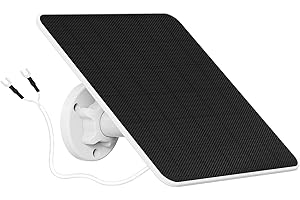 Panneau Solaire 5W Pour Sonnette Vidéo Ring 2, Sonnette Vidéo 3/3+, Sonnette Vidéo 4, Chargeur Solaire étanche IP65, Compatible avec la Sonnette à Batterie Ring, Support Mural de Sécurité Réglable