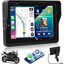 écran Navigation Moto Écran Moto CarPlay Sans Fil 5 Pouces - Android Auto Et Double Bluetooth | Étanche IP68 Et Navigation GPS écran étanche Guidon