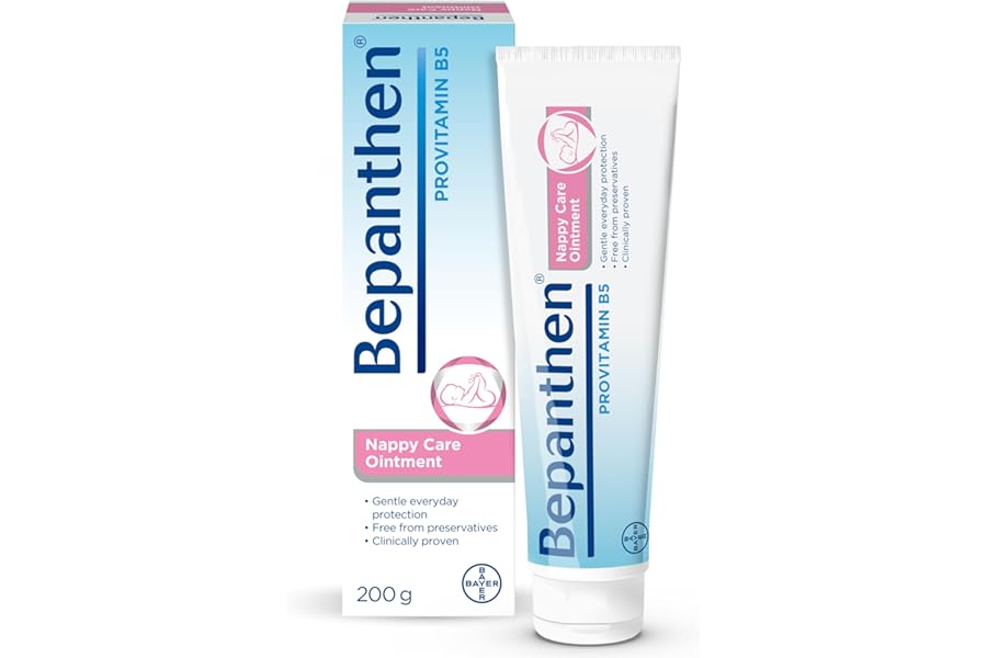 Bepanthen Cream - 200g - Nappy Rash Ointment - Gentle Barrier Care for Babies with Lanolin - Soothing Treatment for Newborn Skin
