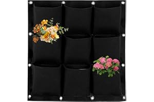 Darryy Sacs de Plantation Murale, Vertical, 9 Poches, Feutre Épais, Pour Balcon, Extérieur, Jardin, Cour, Bureau, Décoration de la Maison (1 Paquet)