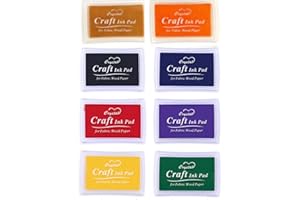 EXQUIMA 8 PCS Ink Pads for Stamping,Ink Pads for Stamping,Washable Stamp Ink Pad and Color Ink Pad,Seals,Impressions, for Scrapbooking, Card Making Paper Craft,Scrapbook,Canvas,Rubber Art