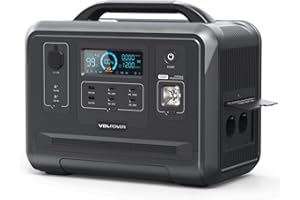 VDL Générateur Électrique Portable 1200W, 960Wh Générateur Solaire, LiFePO4 Batterie Centrale Électrique, Charge Rapide, 2x230V Prise CA à Onde Sinusoïdale Pure avec UPS, pour l'extérieur, Urgence