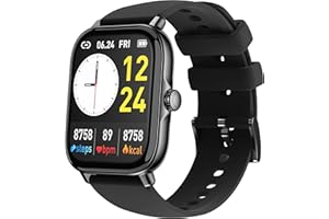 Horsdo Montre Connectée Homme Smartwatch 1.85" Montre Sport,Fitness Tracker Podometre Cardiofrequencemètre, 21 Modes, Etanche, Notification Intelligente, Smart Watch pour Android iOS (Noir)