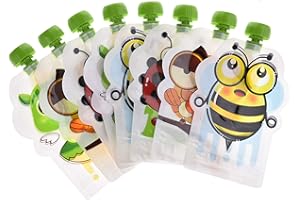Poche Alimentaire Réutilisable pour Bébé Gourdes Réutilisable pour Enfants Etanche Robuste BPA-Free 8 PCS 150ml Su-luoyu