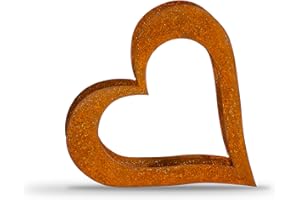 ‎D&L LASERTEC D&L Lasertec Herz aus Metall - Herz für Kaminholz - Regal aus Rost Edelrost Holzregal für Garten Terrasse - Herz liegend XS