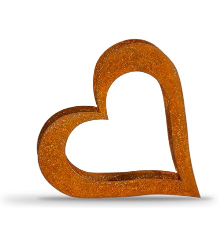 Hart op schroef (klein) 15 x 13,5 x 3 cm. Roest Metaal Decoratie