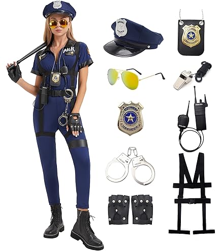 Funidelia | voor vrouwen en mannen Politieman, Politieagent, FBI, Beroepen - Accessoires voor Volwassenen, kostuum accesoires - Zwart