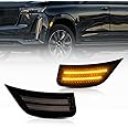 Gempro LED Side Marker Lights for 2021-2023 Yukon XL Denali Tahoe Suburban Escalade ESV Turn Signal Lamps Smoked Lens, 2PCS