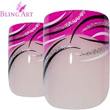 Bling Art Falsche Nägel Weiß – Oval, Mittellang & Inklusive Kleber