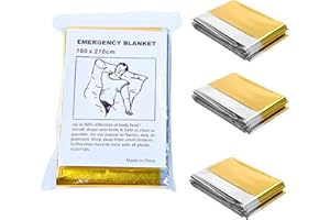 ‎DZTSMART DZTSMART Rettungsdecke,Rettungsdecke Gold Silber 210x160cm,Auto, Erste Hilfe, Camping, Survival Kit - Emergency Blanket für Outdoor,Notfalldecke, Rettungsfolie (3, 210x160cm)