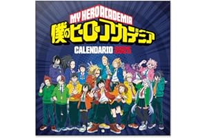 GRUPO ERIK Calendario 2025 pared en Español My Hero Academia - Calendario pared, Planificador mensual: Con espacio para anotar e Ilustraciones (30x30 cm)