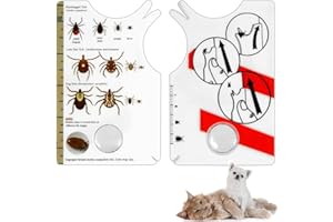 IZyufan 2 Stück Zeckenkarte, Zecken Waagenkarte Mit Lupe, Schnelle Reinigung Von Zecken Zeckenkarte für Menschen Kinder Hunde Katzen