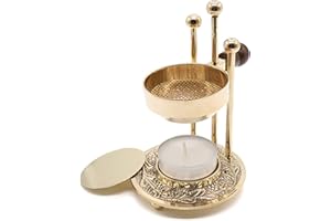‎SONKO SonKo Weihrauchbrenner Räucherstövchen mit Sieb zum Räuchern und Meditation - spirituelle Geschenke zum Räuchern von Harz, weißer Salbei, Weihrauch oder Boswellia. Einstellbare Räucherpfanne