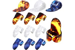 FRIENDA Daumen Picks Finger Picks, Medium, Flache Daumen Picks, Zelluloid Gitarre Daumen Finger Picks (12 Stücke, Daumen Finger Picks)