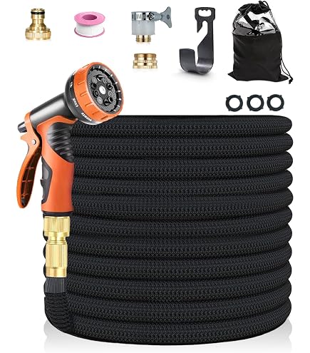 Tuyau D'Arrosage Extensible Jusqu'à 50m Pour Jardin Et Lavage Voiture Flexible Avizar Rouge