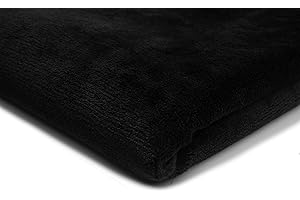 ORIENT FASHION Minkee Peluche tinta unita fronte-retro, Orsacchiotto, 50x160 cm (Nero)