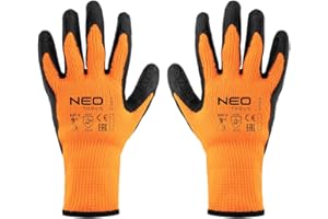 NEO TOOLS Izolowane rękawice robocze, poliester powlekany lateksem, EN ISO 13997 X, odporne na ścieranie, odporne na przecięcie ostrymi przedmiotami,