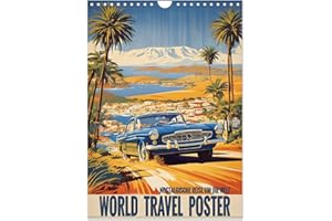 World Travel Poster - nostalgische Reise um die Welt (Wandkalender 2025 DIN A4 hoch), CALVENDO Monatskalender