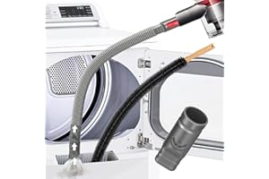 Yivy Boquilla de Aspiradora+Cepillo Rincones Dificiles para Limpieza de Pelusas de Secadora Compatible con Dyson V6/DC35/DC44/45/48/52/58/59/62, Manguera Larga de 80cm, Tubo de succión flexible