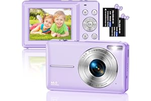YLSHGXFC Cámara de Fotos, 1080P 44MP HD Cámara Digital, Cámara Digital Compacta,2,5 Pulgadas Recargable Camara de Fotos Digital con Zoom 16X Camara Digitales Compacta para Niño,Adulto,Adolescentes(Morado)